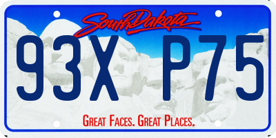 SD license plate 93XP75