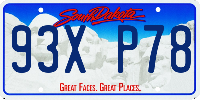 SD license plate 93XP78