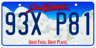 SD license plate 93XP81