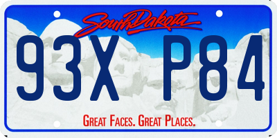 SD license plate 93XP84