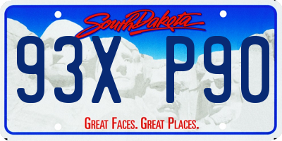 SD license plate 93XP90