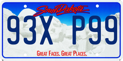 SD license plate 93XP99