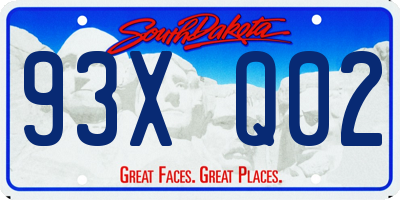 SD license plate 93XQ02