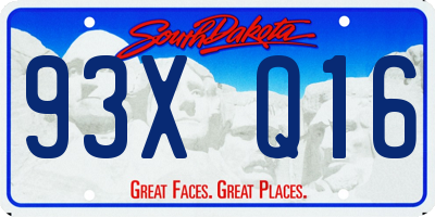 SD license plate 93XQ16