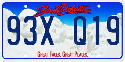 SD license plate 93XQ19