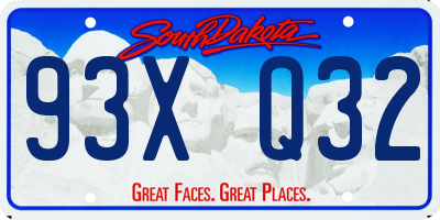 SD license plate 93XQ32