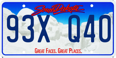 SD license plate 93XQ40