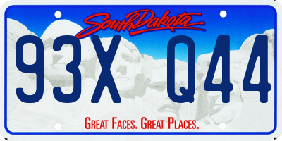 SD license plate 93XQ44