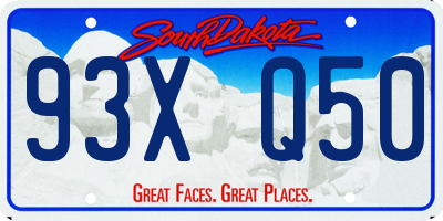 SD license plate 93XQ50