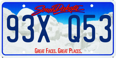 SD license plate 93XQ53