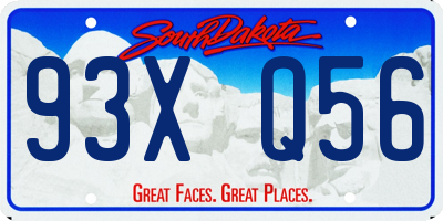 SD license plate 93XQ56