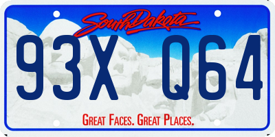 SD license plate 93XQ64