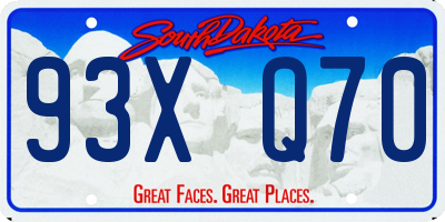 SD license plate 93XQ70