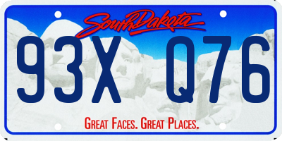 SD license plate 93XQ76