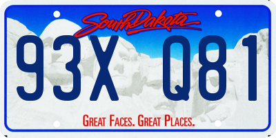 SD license plate 93XQ81