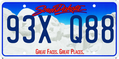 SD license plate 93XQ88