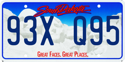 SD license plate 93XQ95