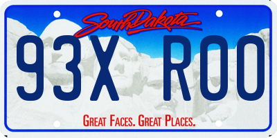 SD license plate 93XR00