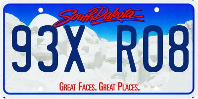 SD license plate 93XR08