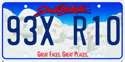 SD license plate 93XR10