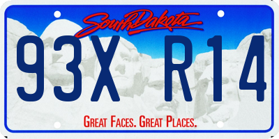 SD license plate 93XR14