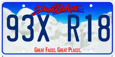 SD license plate 93XR18
