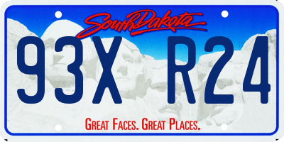 SD license plate 93XR24