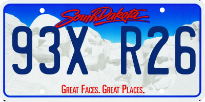 SD license plate 93XR26