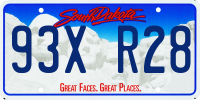 SD license plate 93XR28