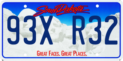 SD license plate 93XR32