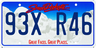 SD license plate 93XR46