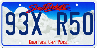 SD license plate 93XR50
