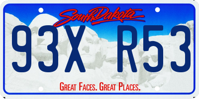 SD license plate 93XR53