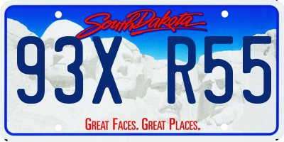 SD license plate 93XR55