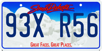 SD license plate 93XR56