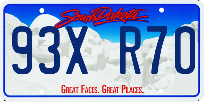 SD license plate 93XR70