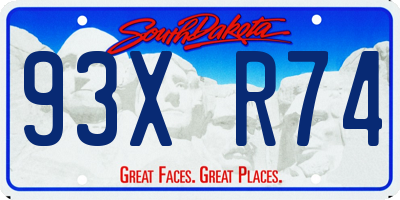 SD license plate 93XR74