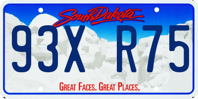 SD license plate 93XR75