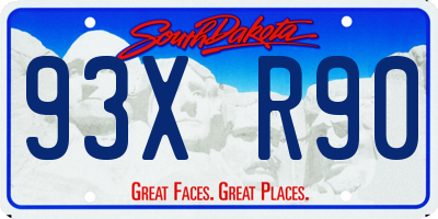 SD license plate 93XR90