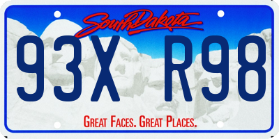 SD license plate 93XR98
