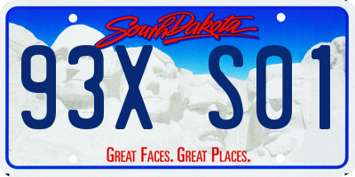 SD license plate 93XS01