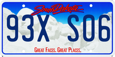 SD license plate 93XS06