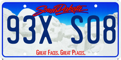 SD license plate 93XS08