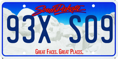SD license plate 93XS09