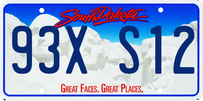 SD license plate 93XS12