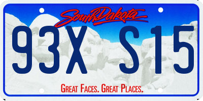 SD license plate 93XS15