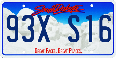 SD license plate 93XS16