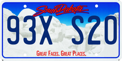 SD license plate 93XS20