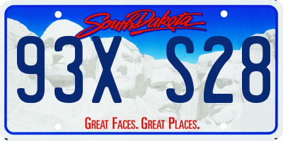 SD license plate 93XS28