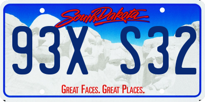 SD license plate 93XS32